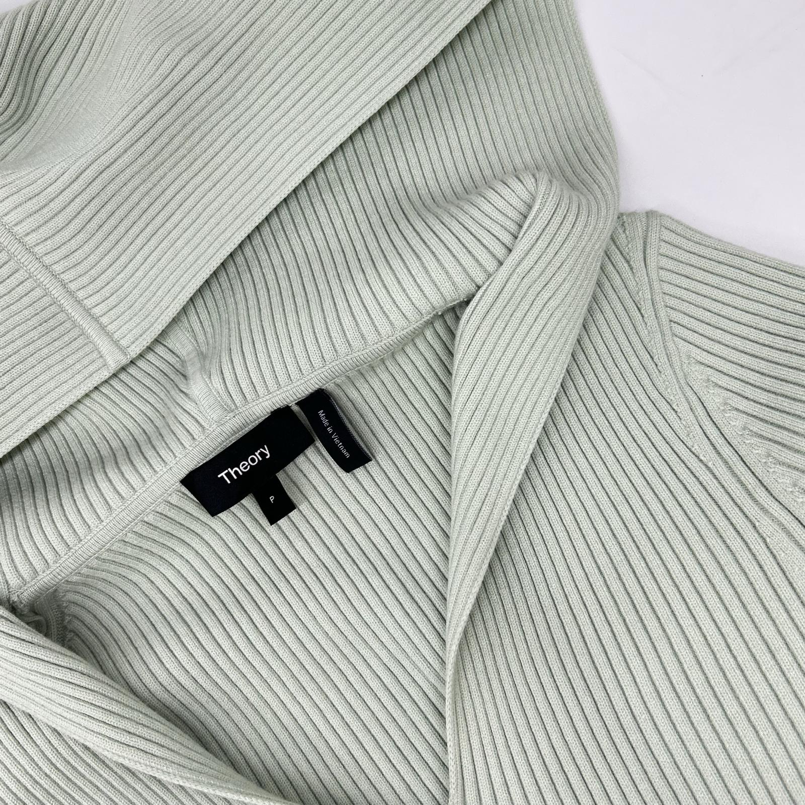Theory セオリー 26SS ミントグリーン LIGHT BILEN RIB HOODIE ニットトップス トップス