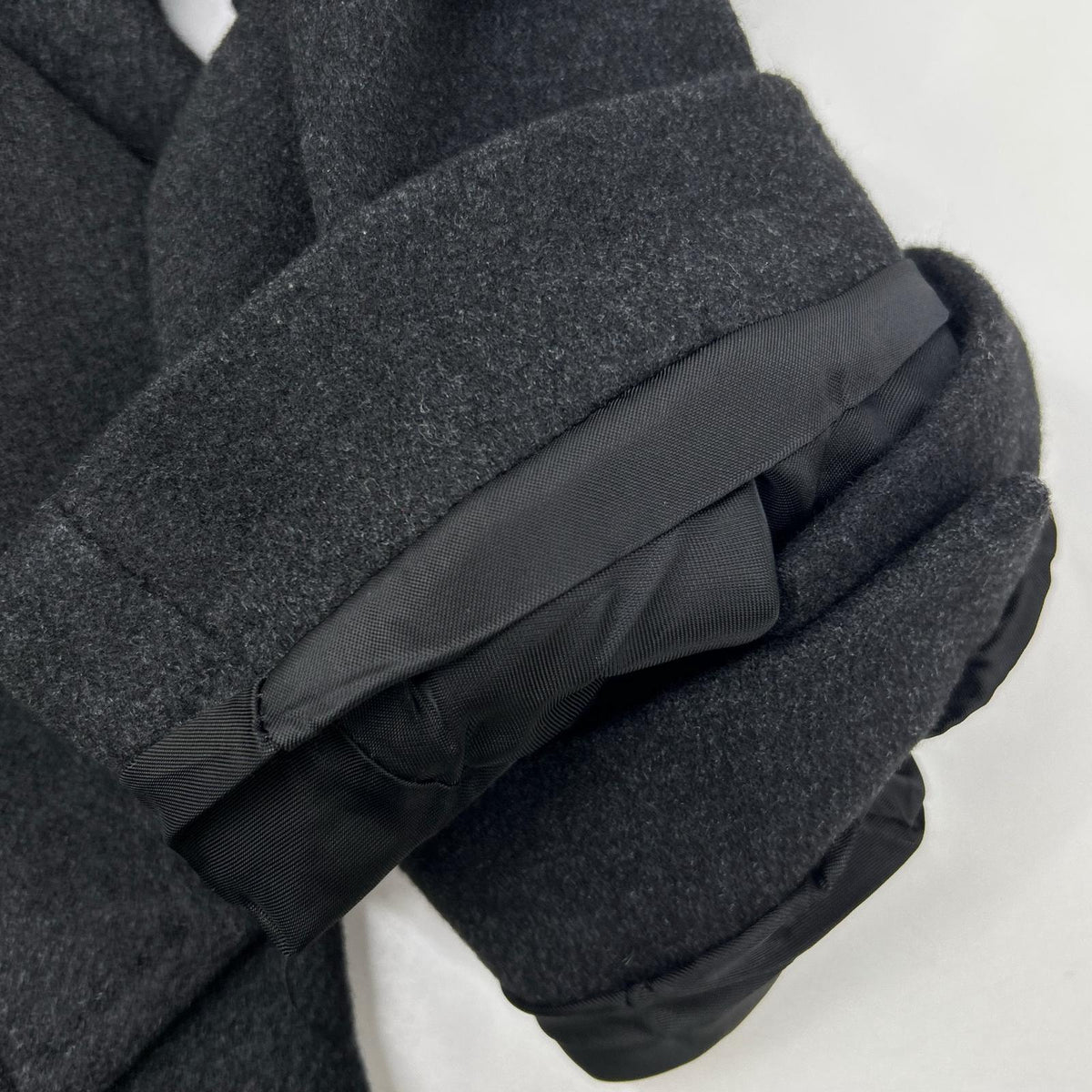 MAXMARA STUDIO Black Double-Breasted Wool × Silk × Angora Belted Coat Coat