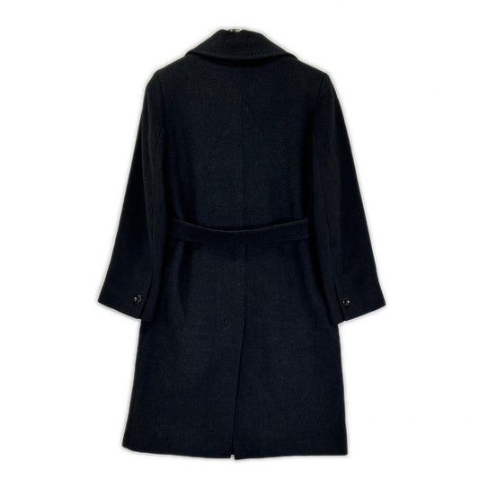 MAXMARA STUDIO マックスマーラスタジオ ブラック ダブルブレスト ウール×シルク×アンゴラ ベルト付き コート コート