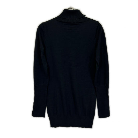 LIMI feu Black Side-Button Turtleneck Wool Sweater Tops