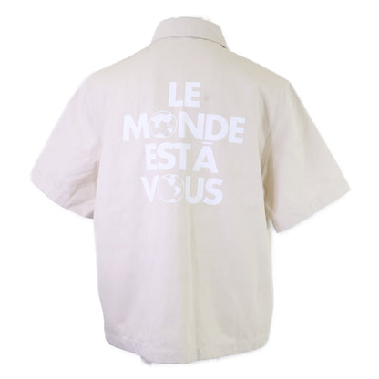 LOUIS VUITTON ルイヴィトン 【美品/国内正規/25年製】RM251M SNB HSS78W ロゴ入りボタン シルク混 半袖シャツ トップス