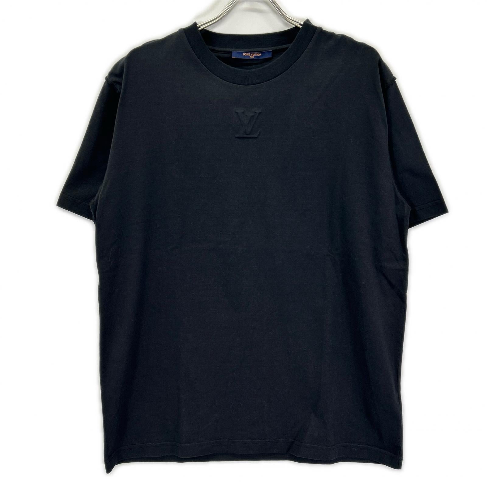 LOUIS VUITTON ルイヴィトン RM212 NPG HLY64W 21AW ブラック エンボスLVロゴ Tシャツ トップス