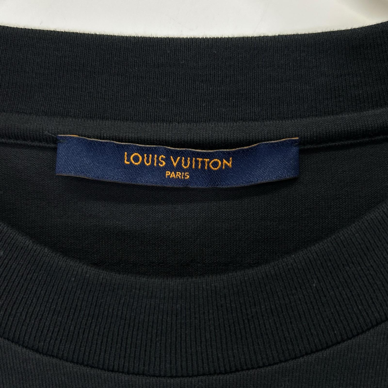 LOUIS VUITTON ルイヴィトン RM212 NPG HLY64W 21AW ブラック エンボスLVロゴ Tシャツ トップス