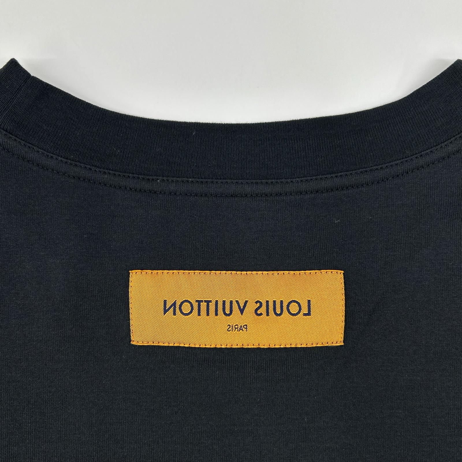 LOUIS VUITTON ルイヴィトン RM212 NPG HLY64W 21AW ブラック エンボスLVロゴ Tシャツ トップス