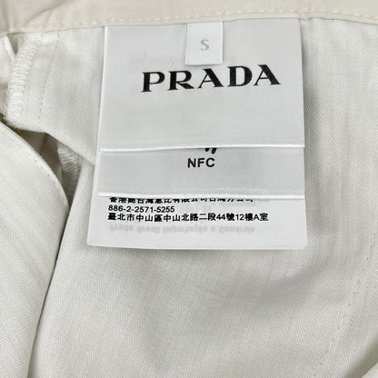 PRADA プラダ SPH366 23年 ホワイト ナイロンワイドスラックスパンツ ボトムス