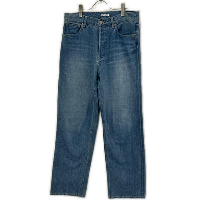 AURALEE オーラリー A24SP07DE 24SS ライトインディゴ SELVEDGE FADED LIGHT DENIM WIDE PANTS ボタンフライワイドデニムパンツ ボトムス