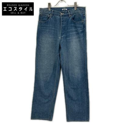 AURALEE オーラリー A24SP07DE 24SS ライトインディゴ SELVEDGE FADED LIGHT DENIM WIDE PANTS ボタンフライワイドデニムパンツ ボトムス