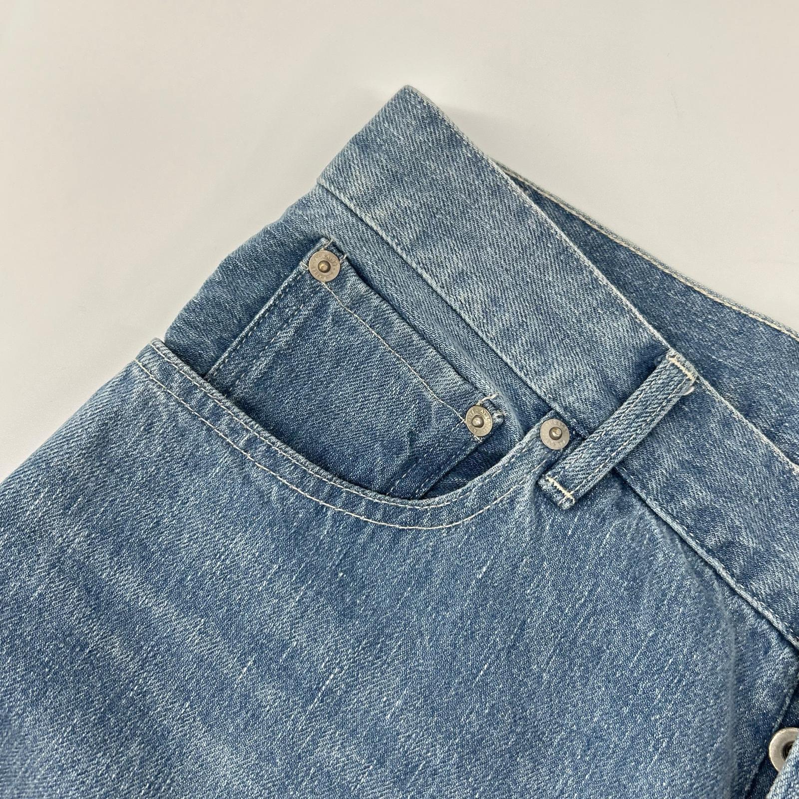 AURALEE オーラリー A24SP07DE 24SS ライトインディゴ SELVEDGE FADED LIGHT DENIM WIDE PANTS ボタンフライワイドデニムパンツ ボトムス