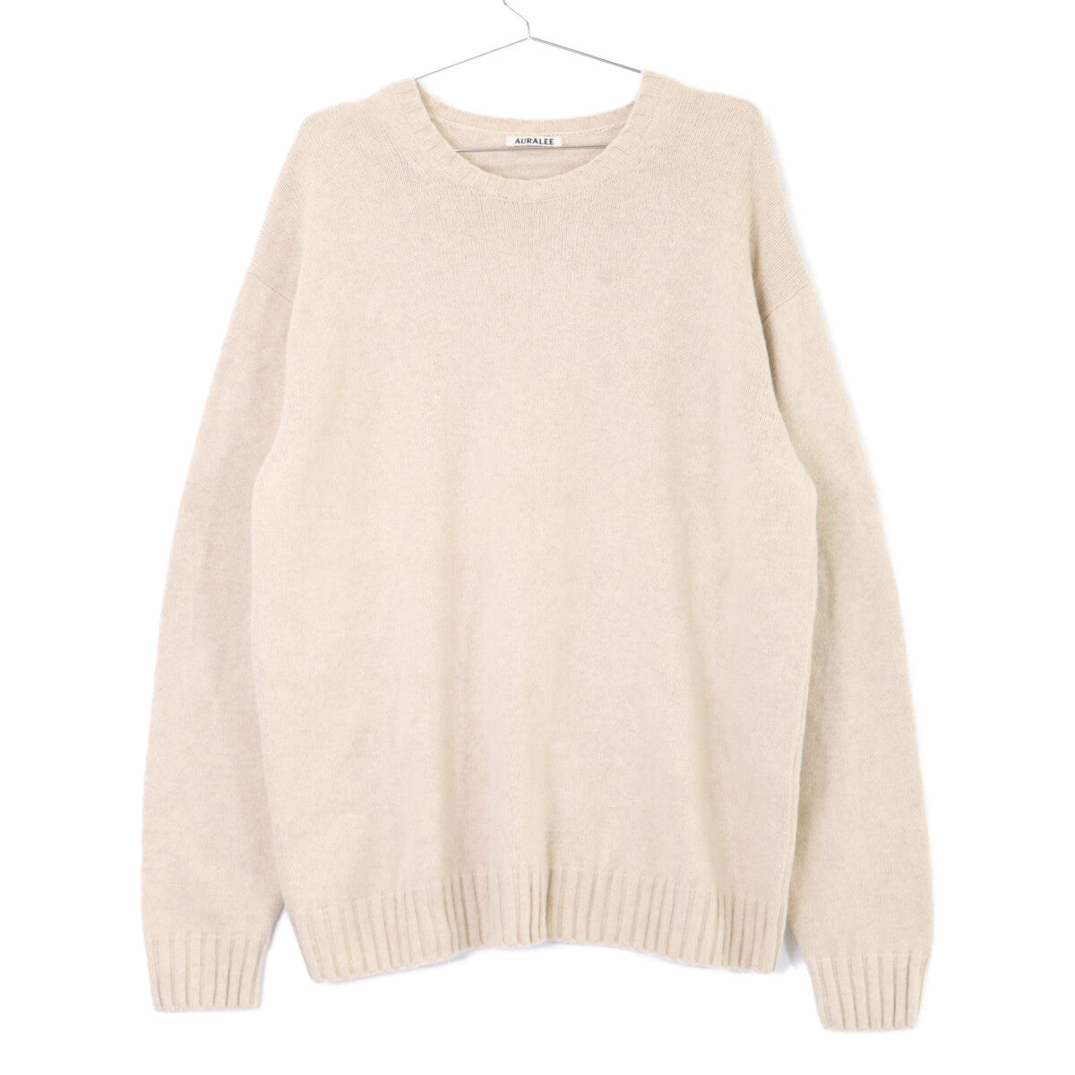 AURALEE A20AP02WC COTTON WOOL CASHMERE KNIT P/O crew-neck knit sweater top