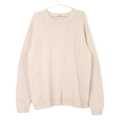 AURALEE A20AP02WC COTTON WOOL CASHMERE KNIT P/O crew-neck knit sweater top
