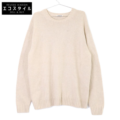 AURALEE A20AP02WC COTTON WOOL CASHMERE KNIT P/O crew-neck knit sweater top