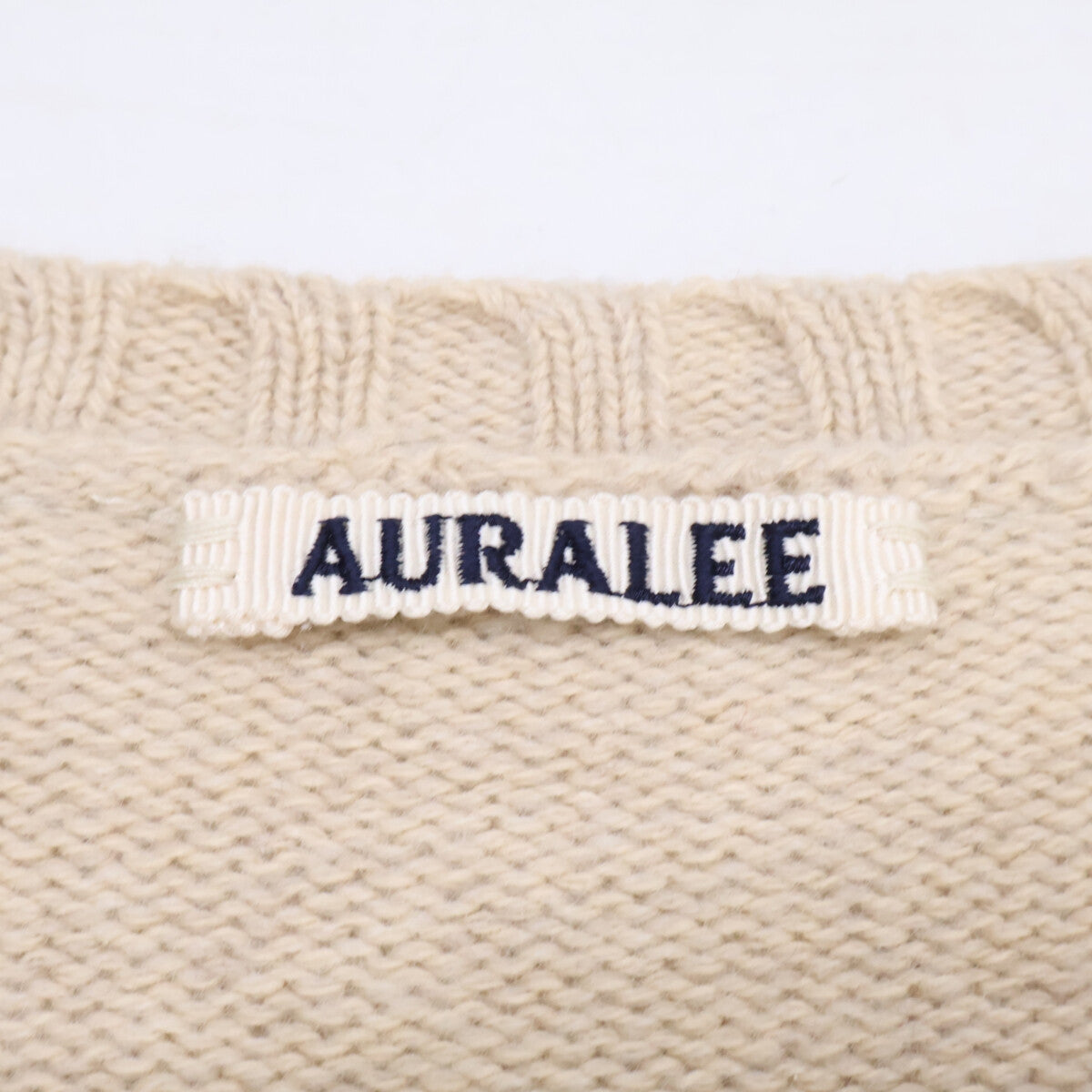 AURALEE A20AP02WC COTTON WOOL CASHMERE KNIT P/O crew-neck knit sweater top