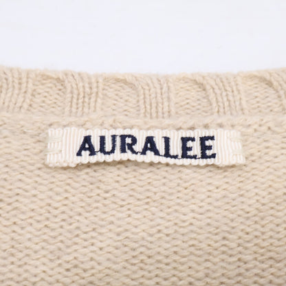 AURALEE A20AP02WC COTTON WOOL CASHMERE KNIT P/O crew-neck knit sweater top
