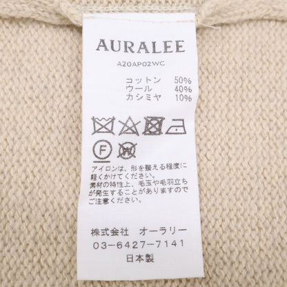 AURALEE A20AP02WC COTTON WOOL CASHMERE KNIT P/O crew-neck knit sweater top