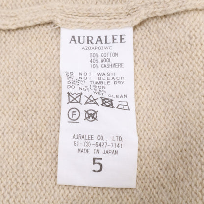 AURALEE A20AP02WC COTTON WOOL CASHMERE KNIT P/O crew-neck knit sweater top