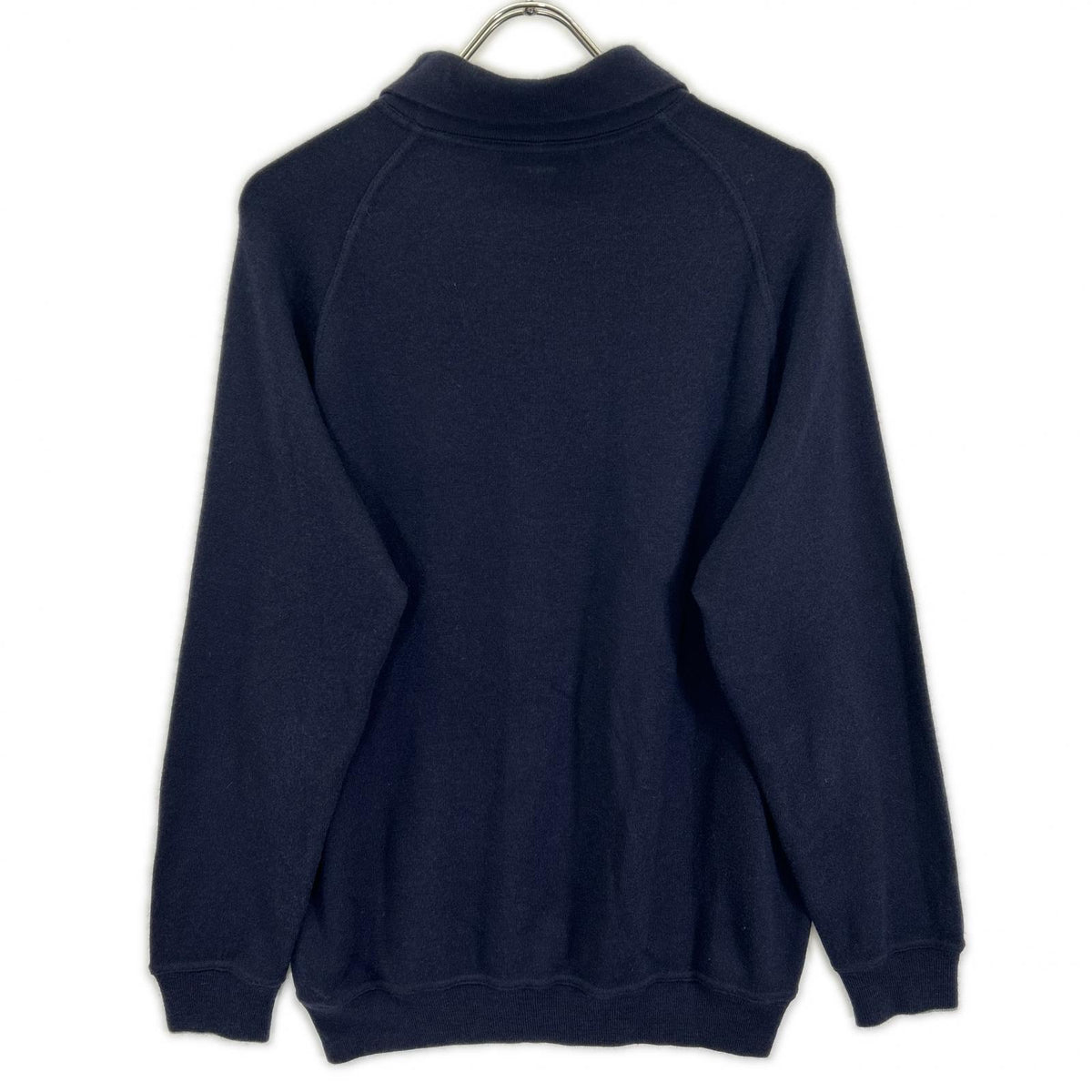 Loro Piana Loro Piana navy cashmere-silk collared crew-neck sweater