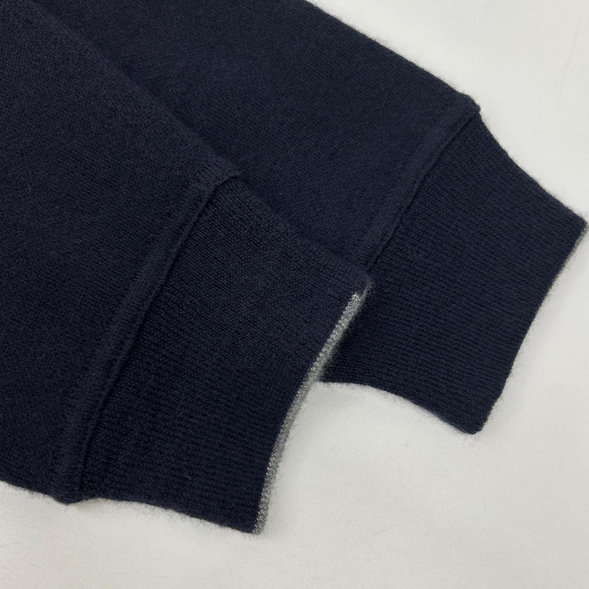 Loro Piana Loro Piana navy cashmere-silk collared crew-neck sweater