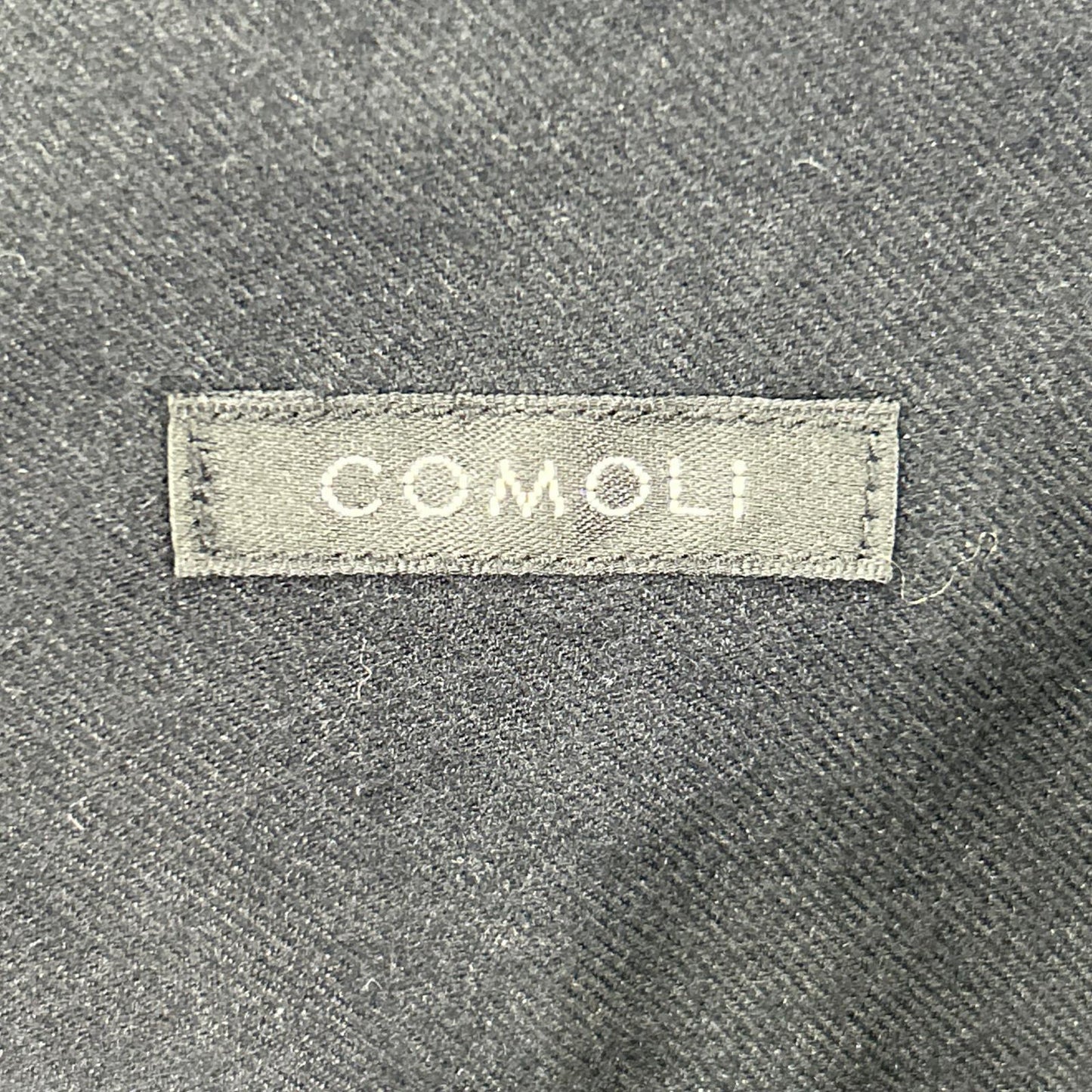 COMOLI コモリ X01-02007 ブラック シルク100 シルクネル スキッパーシャツ トップス
