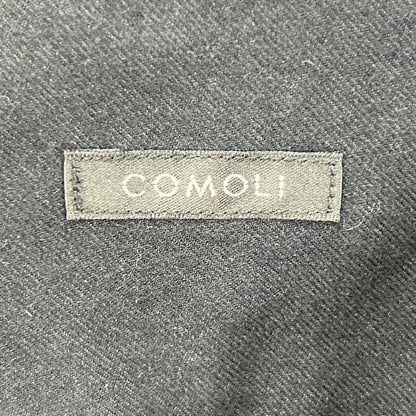 COMOLI コモリ X01-02007 ブラック シルク100 シルクネル スキッパーシャツ トップス