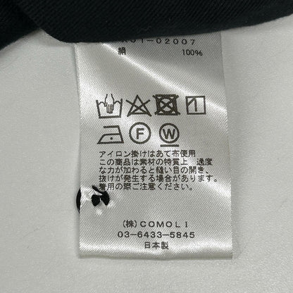 COMOLI コモリ X01-02007 ブラック シルク100 シルクネル スキッパーシャツ トップス