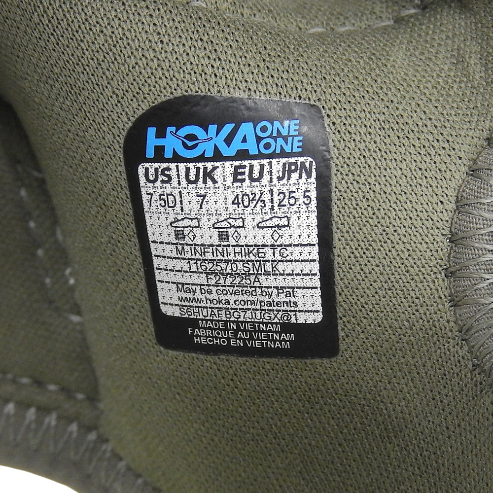 HOKAONEONE ホカオネオネ 新品同様 INFINI HIKE TC ストラップサンダル シューズ メンズ SMILK グリーン 25.5cm 1162570 シューズ