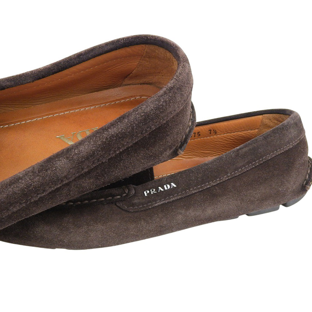 PRADA プラダ ドライビングシューズ シューズ メンズ スエード ブラウン 7 1/2 2DD075 シューズ