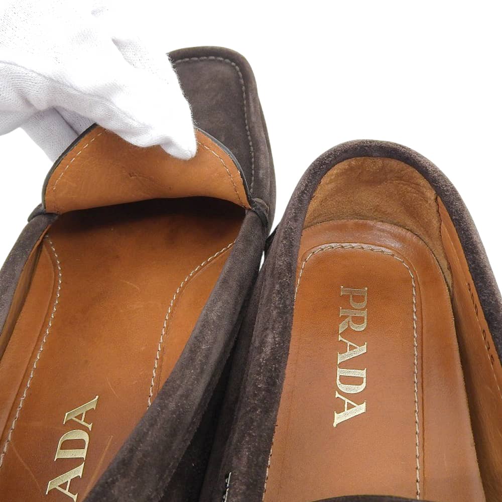 PRADA プラダ ドライビングシューズ シューズ メンズ スエード ブラウン 7 1/2 2DD075 シューズ