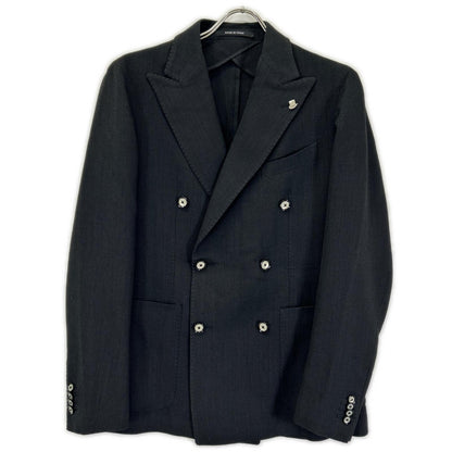 TAGLIATORE タリアトーレ 1SMC20K MONTECARLO/モンテカルロ ブラック ウール100 サイドベンツ ダブルブレスト 6Bテーラードジャケット ジャケット