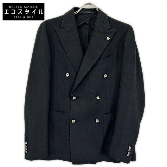 TAGLIATORE タリアトーレ 1SMC20K MONTECARLO/モンテカルロ ブラック ウール100 サイドベンツ ダブルブレスト 6Bテーラードジャケット ジャケット