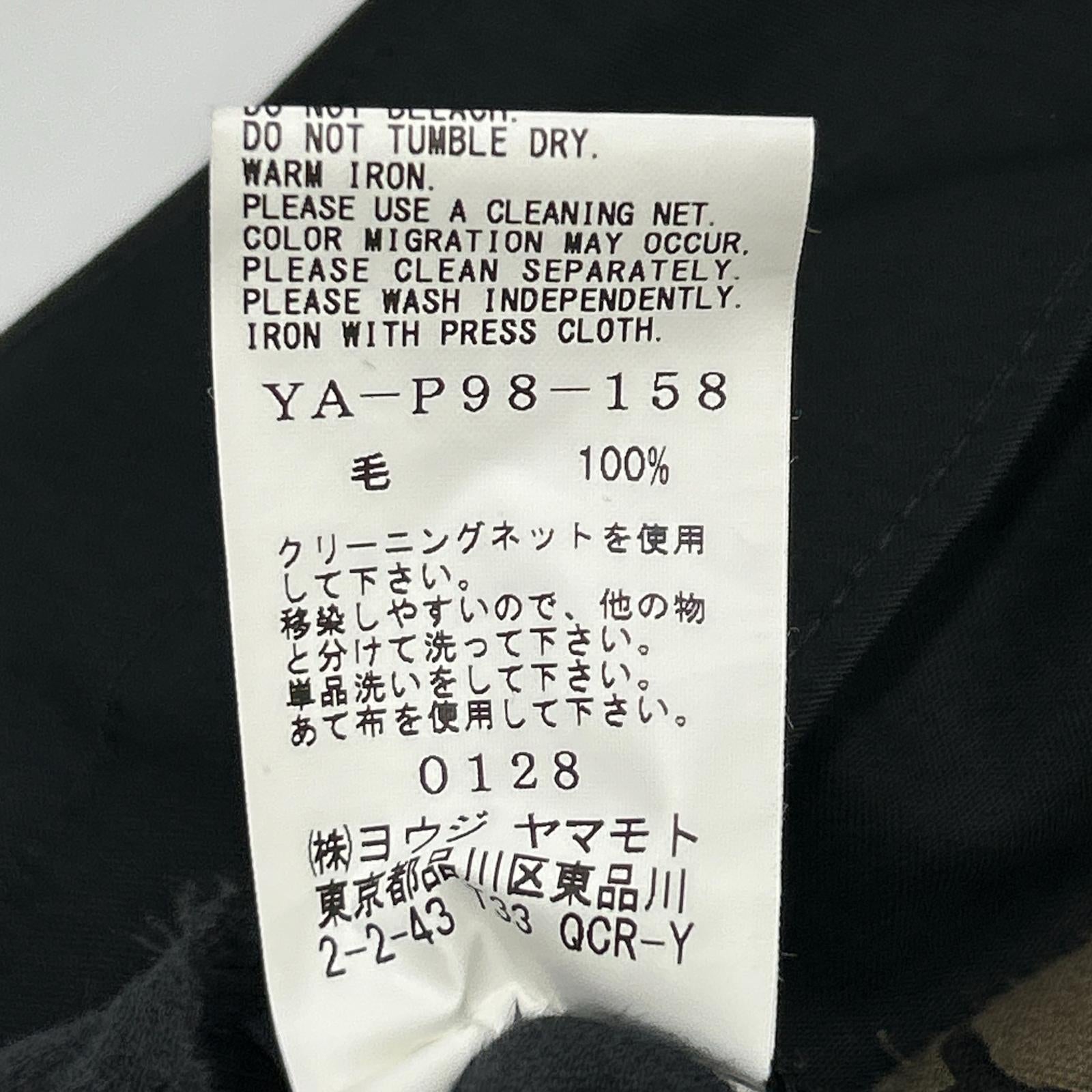 Y's BANG ON! ワイズバングオン YA-P98-158 ブラック ウール 4タックドローストリングバルーンパンツ ボトムス