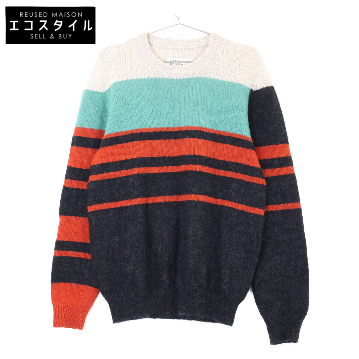 MARTIN MARGIELA 【Domestic authorized】S50HA0600 striped mohair-blend crew-neck knit sweater top