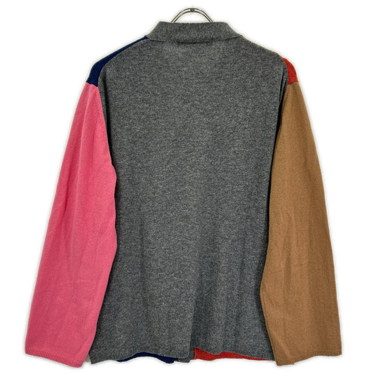 COMMEdesGARCONS HOMME DEUX コムデギャルソンオムドゥ 20AW DF-N502 チャコール×ネイビー マルチカラー ロングスリーブカーディガン トップス