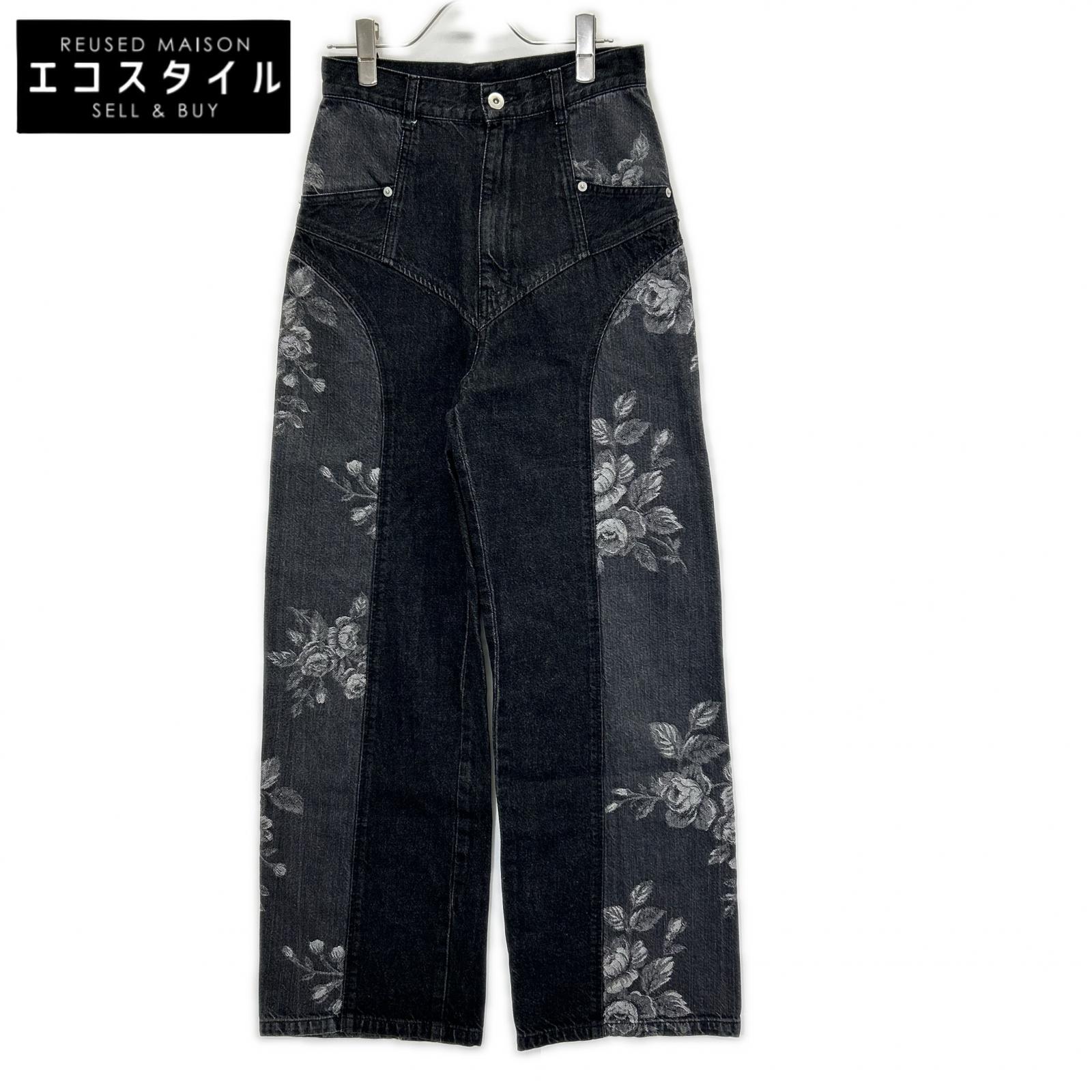 FETICO フェティコ 【SUDIOUS別注】FTC252-0620 ブラック ROSE DENIM PANTS/ローズデニムパンツ ボトムス