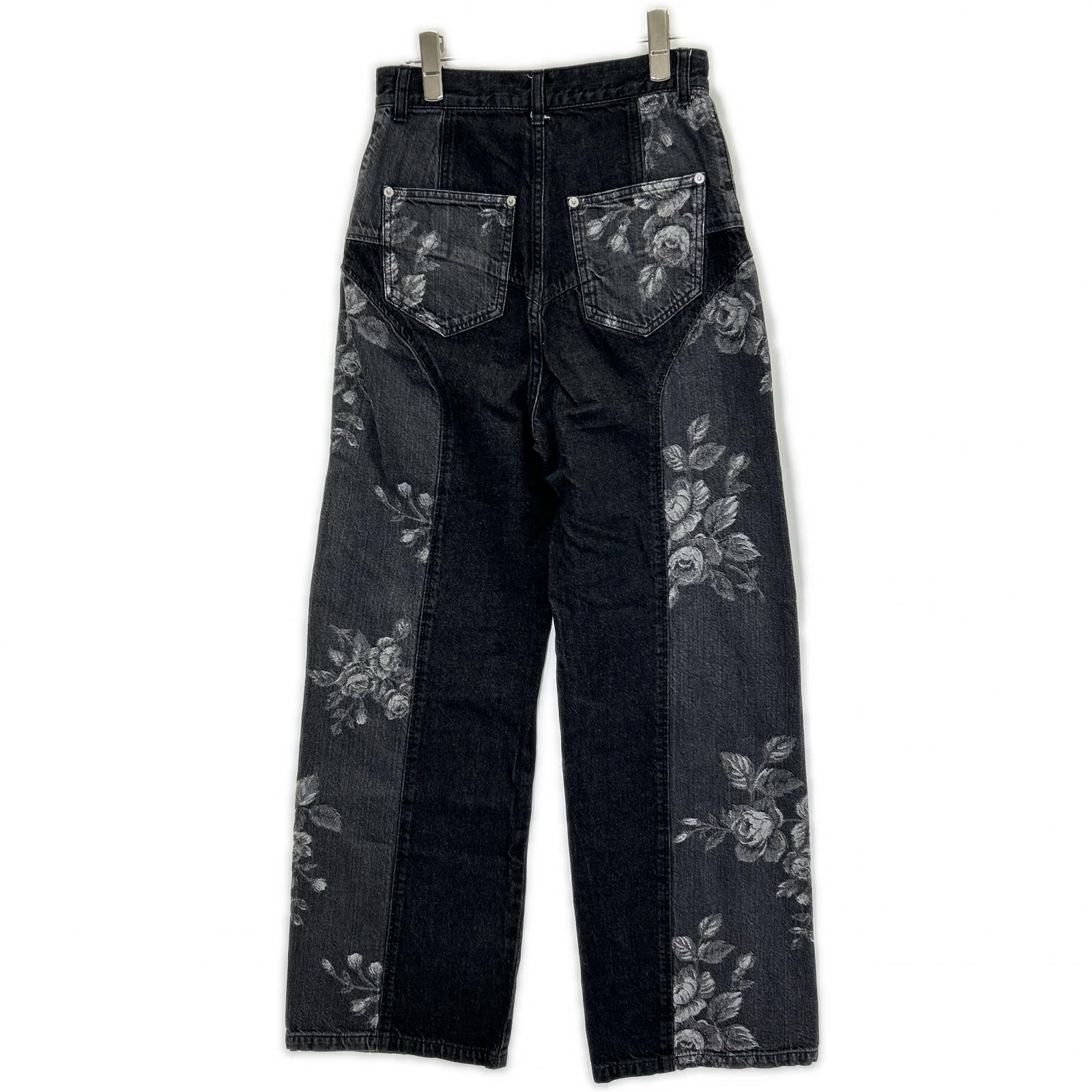 FETICO フェティコ 【SUDIOUS別注】FTC252-0620 ブラック ROSE DENIM PANTS/ローズデニムパンツ ボトムス