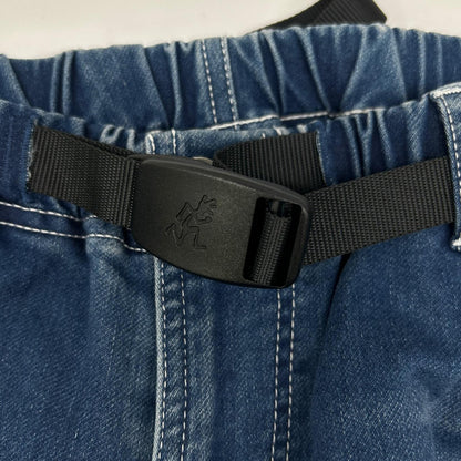 Gramicci グラミチ ブルー コットン ウエストゴム ジップフライ ベルト デニム パンツ ボトムス