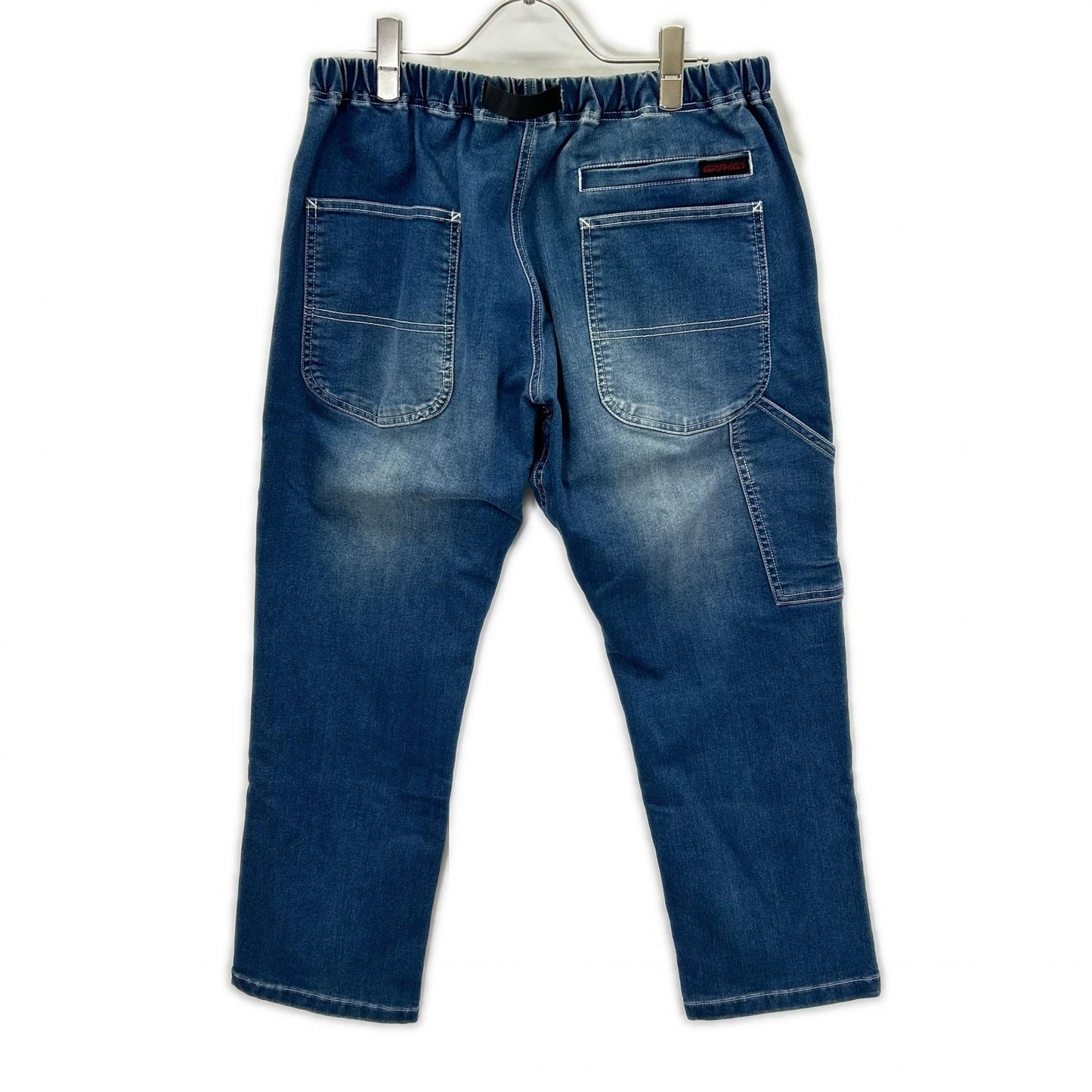 Gramicci グラミチ ブルー コットン ウエストゴム ジップフライ ベルト デニム パンツ ボトムス