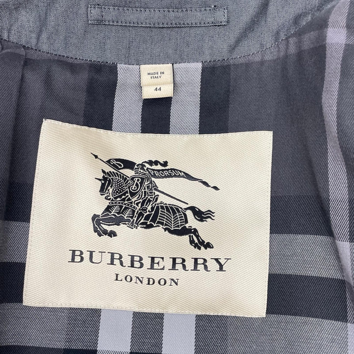 BURBERRY バーバリー チャコール コットン 裏地チェック ダブルブレスト トレンチコート コート