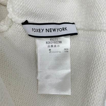 FOXEY NEW YORK フォクシーニューヨーク 45271 25年 ホワイト Souffle Cardigan クロップドニットカーディガン トップス