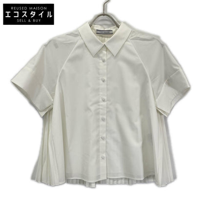 FOXEY NEW YORK フォクシーニューヨーク 44663 24年 ホワイト Modern Plisse 後ろプリーツブラウス トップス