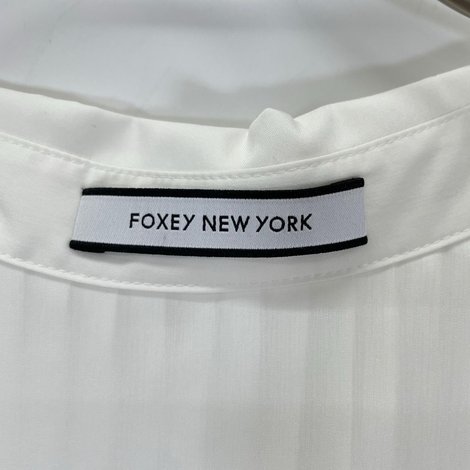 FOXEY NEW YORK フォクシーニューヨーク 44663 24年 ホワイト Modern Plisse 後ろプリーツブラウス トップス