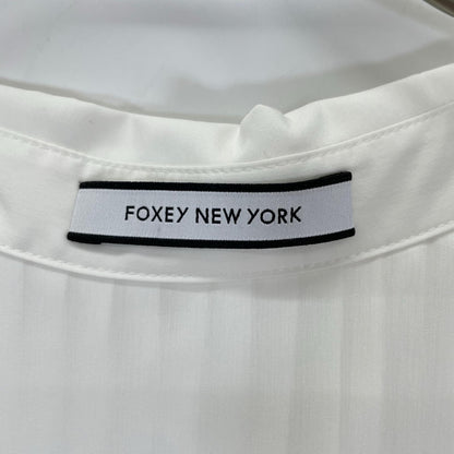 FOXEY NEW YORK フォクシーニューヨーク 44663 24年 ホワイト Modern Plisse 後ろプリーツブラウス トップス