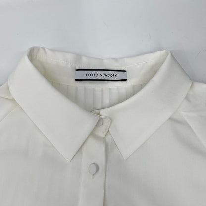 FOXEY NEW YORK フォクシーニューヨーク 44663 24年 ホワイト Modern Plisse 後ろプリーツブラウス トップス