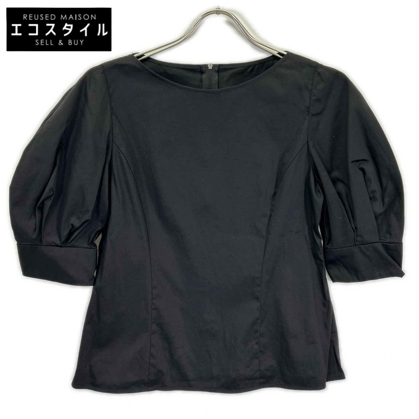 FOXEY NEW YORK フォクシーニューヨーク 43291 23年 ブラック TOP LE REVE ボリュームショートスリーブブラウス トップス