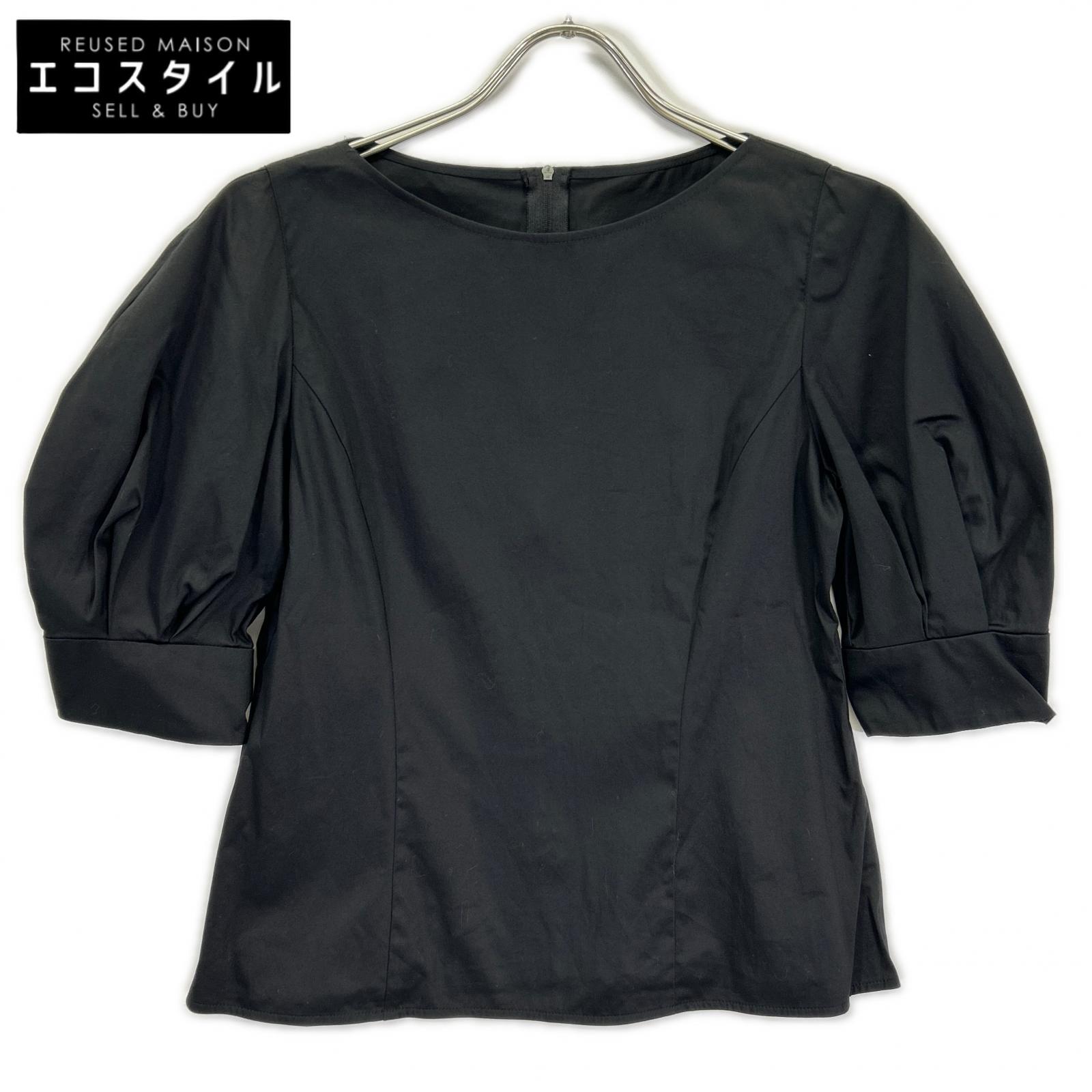 FOXEY NEW YORK フォクシーニューヨーク 43291 23年 ブラック TOP LE REVE ボリュームショートスリーブブラウス トップス