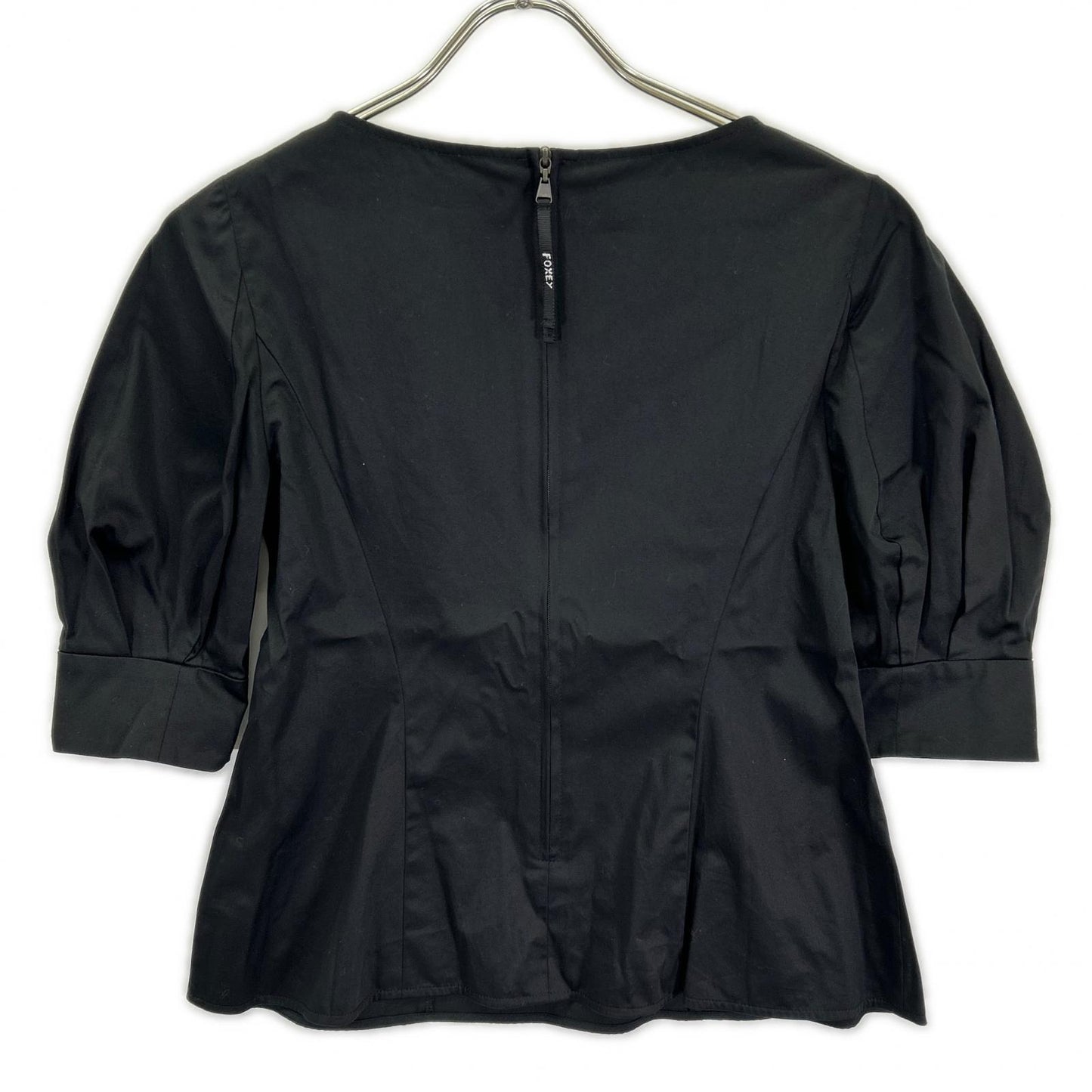 FOXEY NEW YORK フォクシーニューヨーク 43291 23年 ブラック TOP LE REVE ボリュームショートスリーブブラウス トップス
