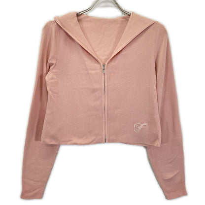 FOXEY フォクシー 43379 23年 ピンク シルク100 Knit Parka Lena ニットパーカレナ トップス