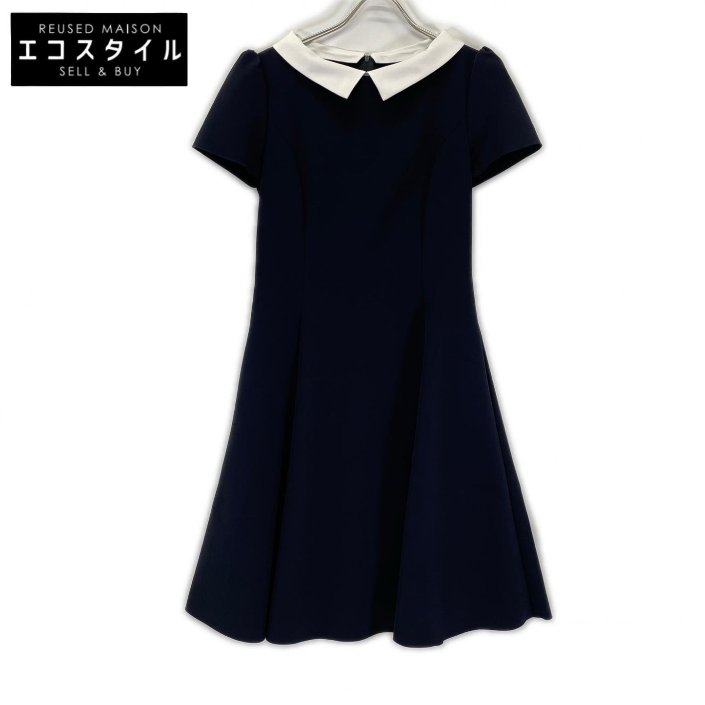 FOXEY NEW YORK フォクシーニューヨーク 42633 22年 ネイビー New Standard Dress カラー付き半袖ワンピース ワンピース