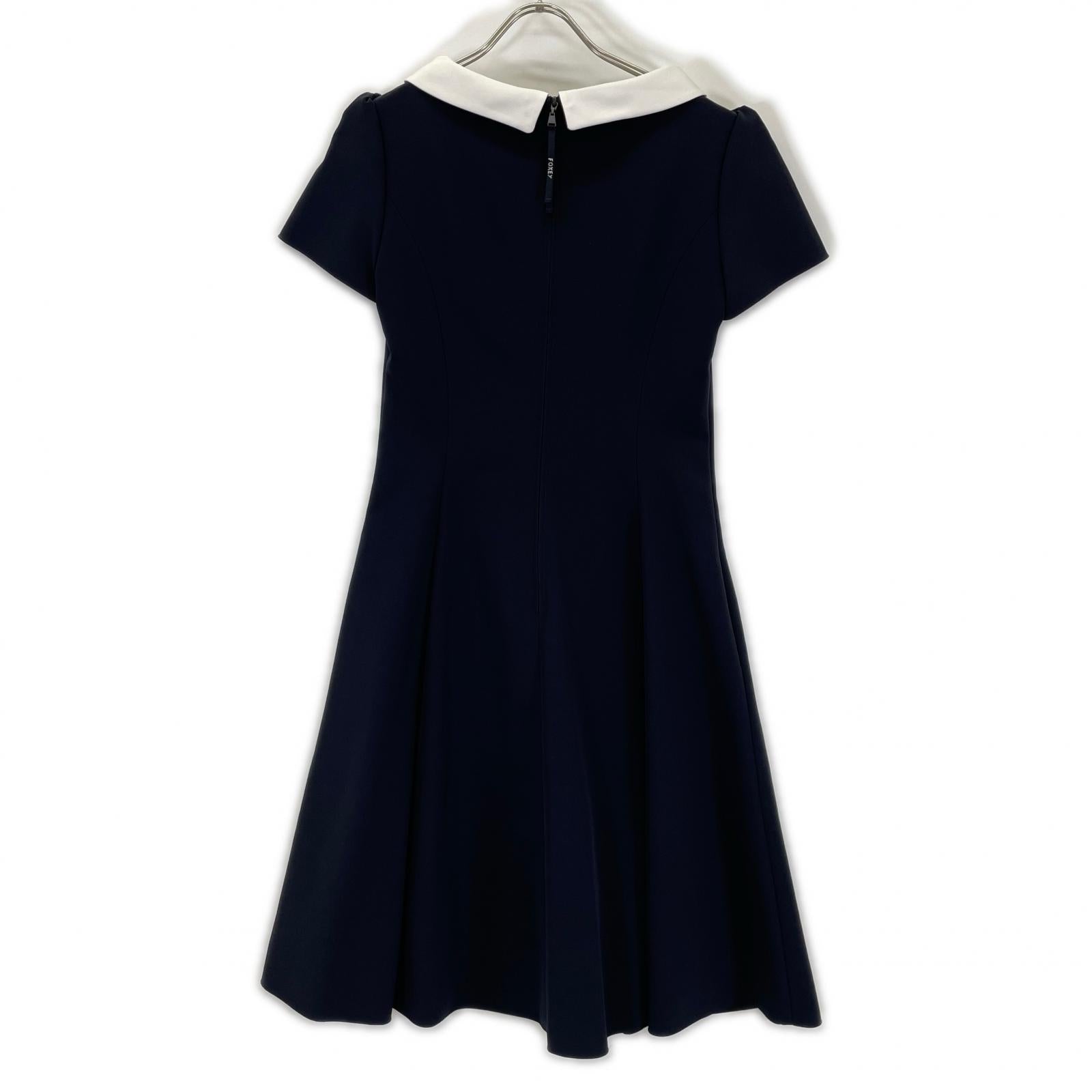 FOXEY NEW YORK フォクシーニューヨーク 42633 22年 ネイビー New Standard Dress カラー付き半袖ワンピース ワンピース