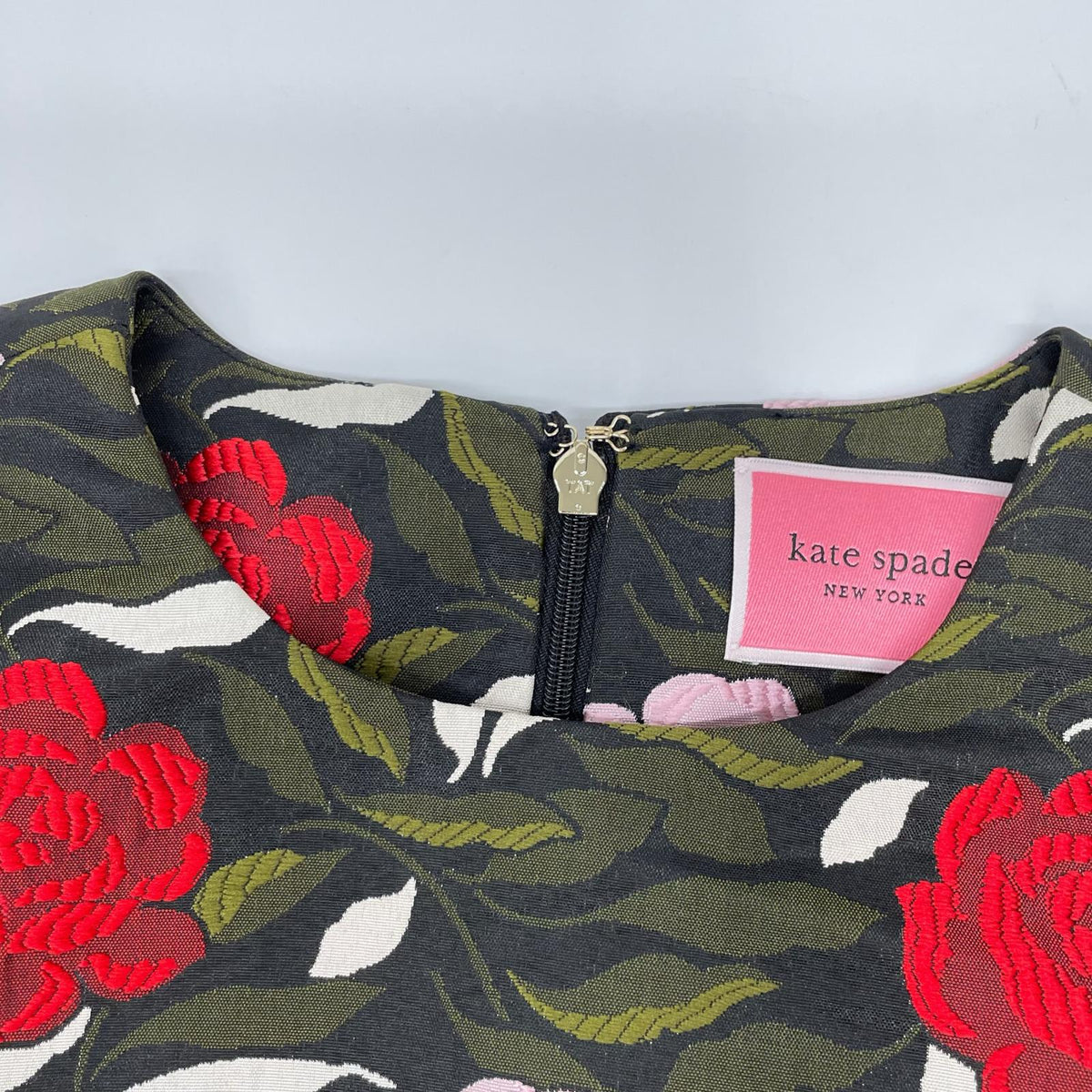 Kate spade ケイトスペード カーキ ローズガーデンブロケードドレス ジャガードワンピース ワンピース