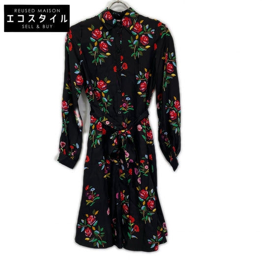 Kate spade Kate Spade black Autumn Floral silk-blend shirt dress floral-print dress dress